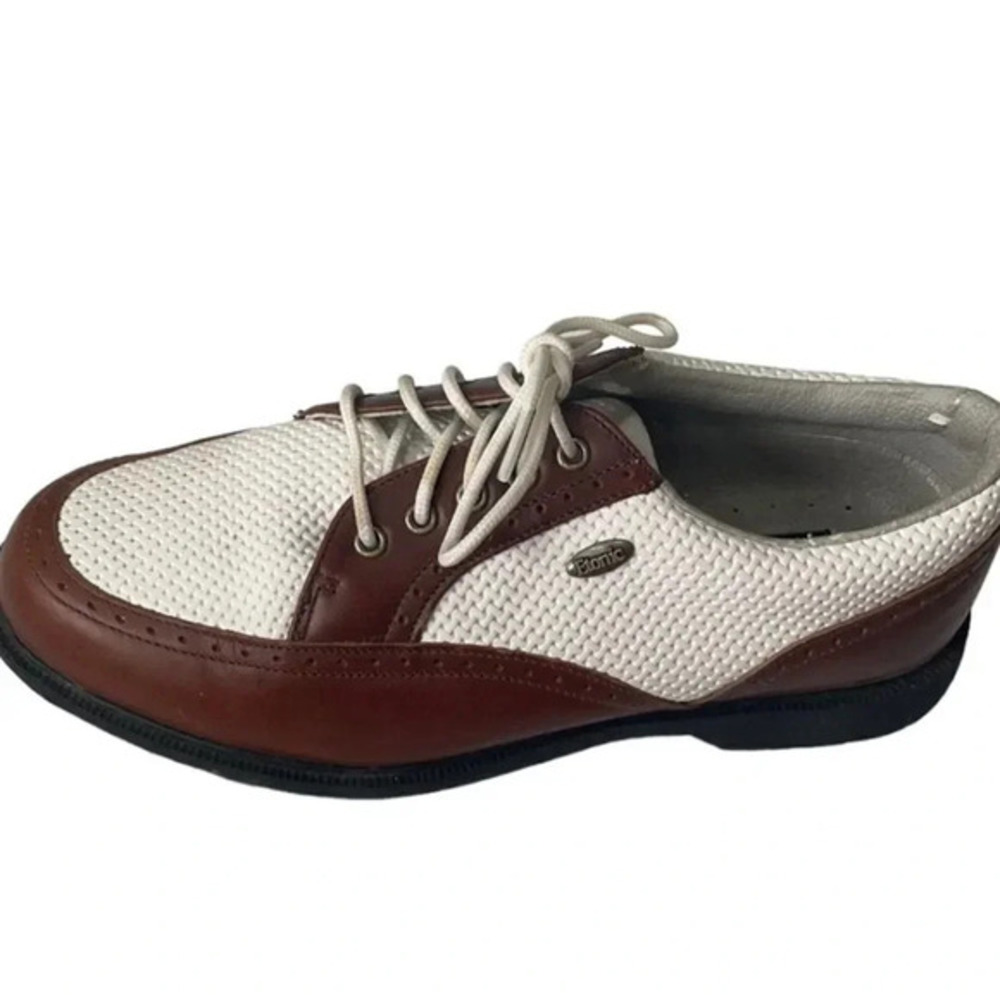Classic White and Brown Athletic Shoes